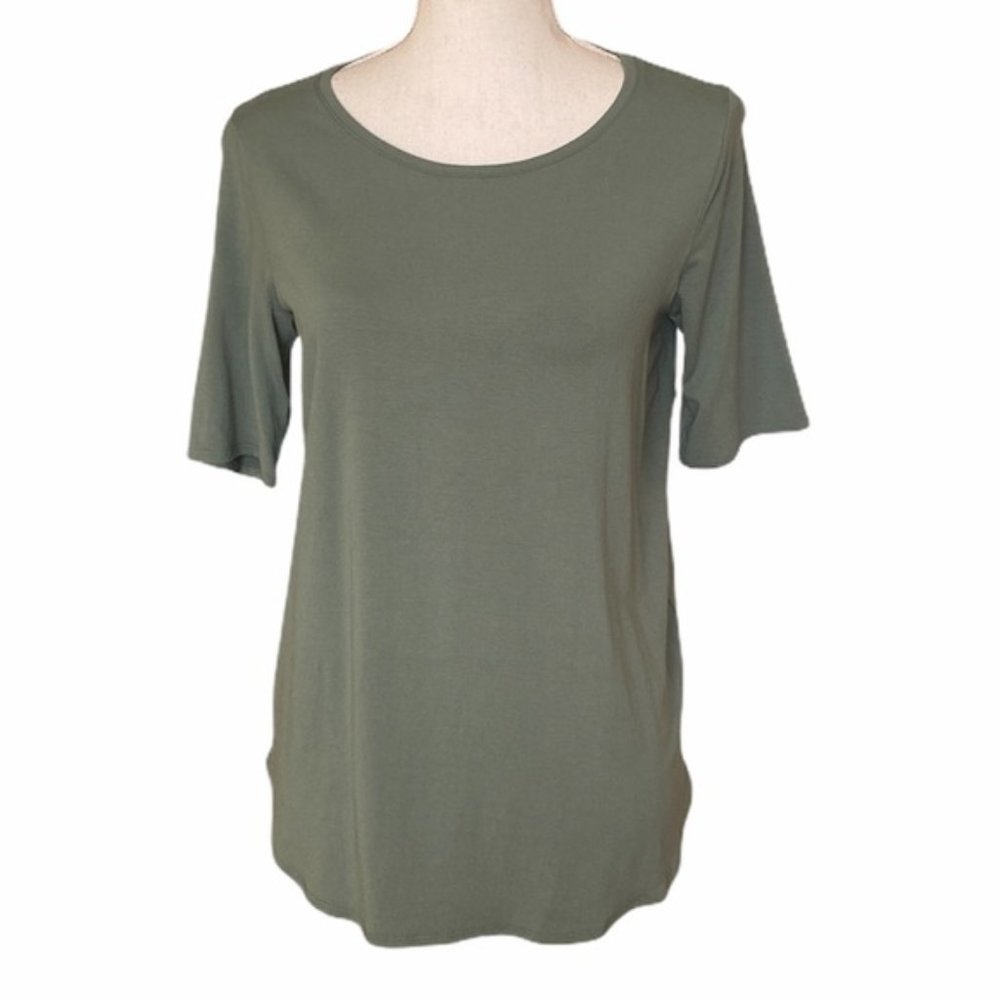 Eileen Fisher sage green stretchy t-shirt Petite M / US 10-12